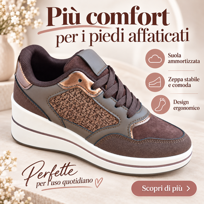 Valeria – Sneakers Ergonomiche con Zeppa Donna Allevia Fascite Plantare